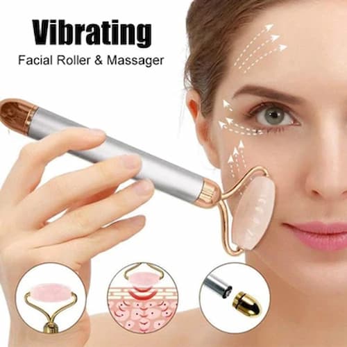 Flawless Jade Roller, Micro Vibrating Facial Roller And Massager, Automatic Facial Vibrate Face Massager, Cell operated Pink Rose Quartz Facial ... Flawless Jade Roller, Micro Vibrating Facial Roller And Massager, Automatic Facial Vibrate Face Massager, Cell operated Pink Rose Quartz Facial ...
