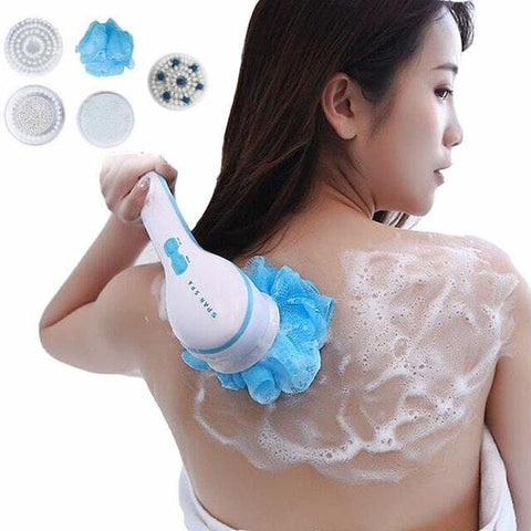Spin Spa Bath Body Brush with 5 Attachments, Battery Operated