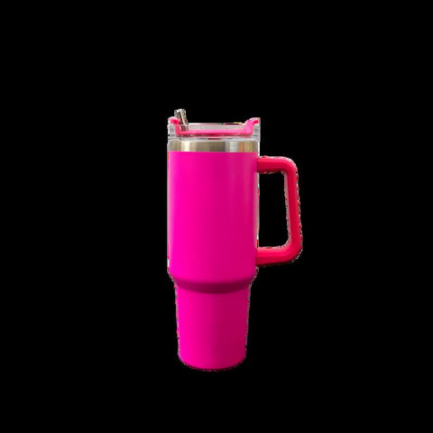 Trending Tumbler Mug with Handle and Straw 40oz/1200ml Stainless Steel Double-Walled Thermal Mug for Hot & Cold Beverages, Ideal for Travel, Gym, and Outdoor Use 