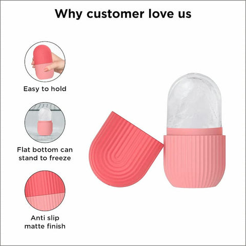 Pack of 2 Ice Face Roller Silicone Facial Cube for Eyes Neck Massage Remove Dark Circle Pore Shrink Face Beauty