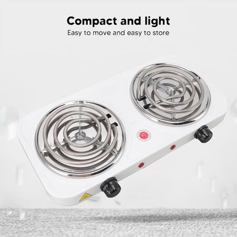 Double Electric Stove Dual Burner Hot Plate 2000W , Hot Plates heat up in just 2 mins