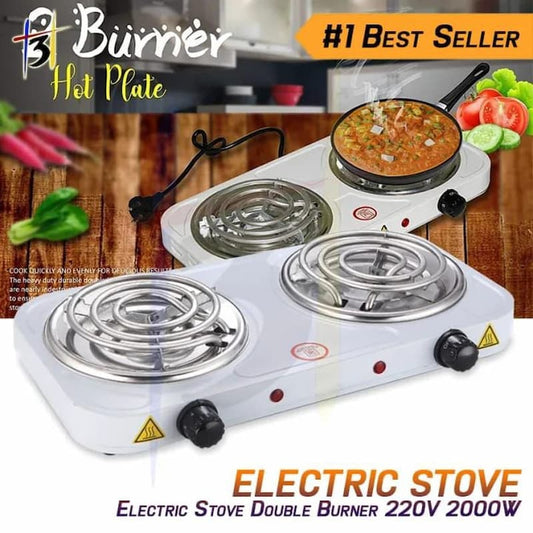 Double Electric Stove Dual Burner Hot Plate 2000W , Hot Plates heat up in just 2 mins