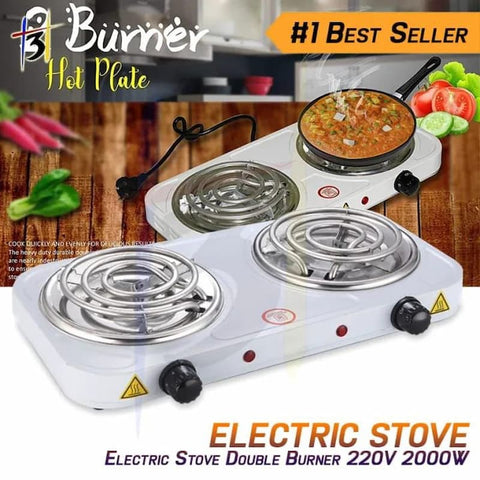 Double Electric Stove Dual Burner Hot Plate 2000W , Hot Plates heat up in just 2 mins