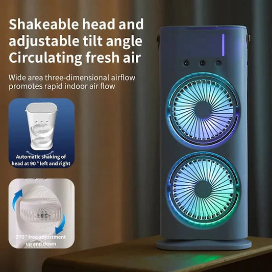 Double-Ended Spray Water Mist Fan with Remote