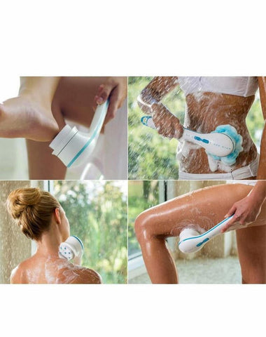 Spin Spa Bath Body Brush with 5 Attachments, Battery Operated