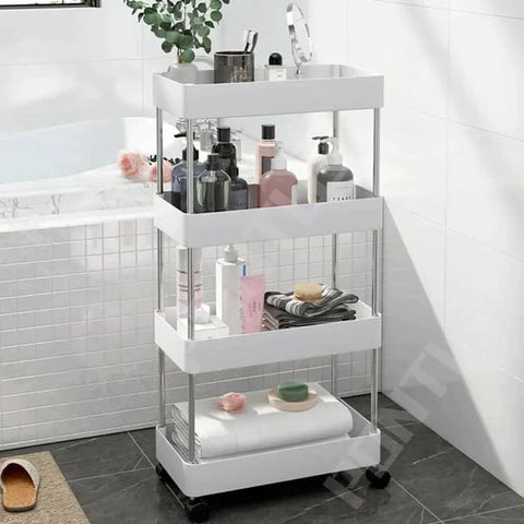 4 Layer Plastic Rolling Utility Cart Slide Out Narrow Kitchen Storage Trolley Rack with Caster Wheels, Storage Shelves Space Saving Home Storage Organizer Racks - Online Shopping in Pakistan: Beauty, Fashion, Electronics, Sports & Lifestyle, VR, Skincare