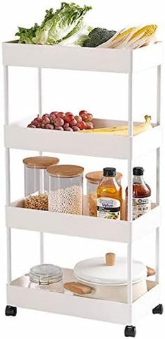 4 Layer Plastic Rolling Utility Cart Slide Out Narrow Kitchen Storage Trolley Rack with Caster Wheels, Storage Shelves Space Saving Home Storage Organizer Racks - Online Shopping in Pakistan: Beauty, Fashion, Electronics, Sports & Lifestyle, VR, Skincare