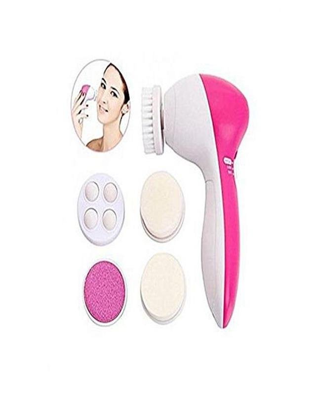 5 in 1 Face Massager & Cleanser - Pink & White - Online Shopping in Pakistan: Beauty, Fashion, Electronics, Sports & Lifestyle, VR, Skincare