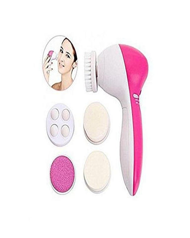 5 in 1 Face Massager & Cleanser - Pink & White - Online Shopping in Pakistan: Beauty, Fashion, Electronics, Sports & Lifestyle, VR, Skincare