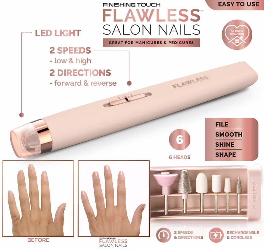 Flawless Salon Nails Kit, Electronic Nail File and Full Manicure and Pedicure Tool - Online Shopping in Pakistan: Beauty, Fashion, Electronics, Sports & Lifestyle, VR, Skincare