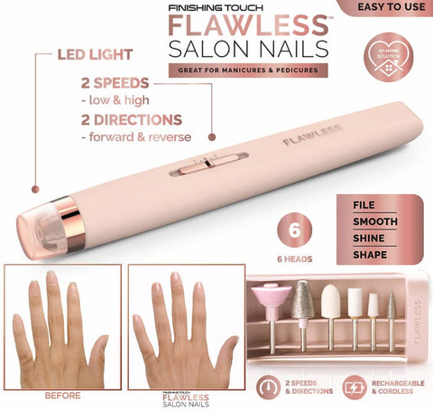 Flawless Salon Nails Kit, Electronic Nail File and Full Manicure and Pedicure Tool - Online Shopping in Pakistan: Beauty, Fashion, Electronics, Sports & Lifestyle, VR, Skincare