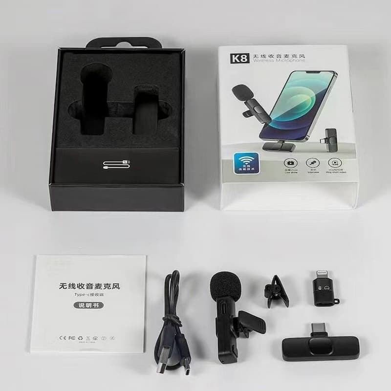 K8 Wireless Collar Microphone For Type C Android, IOS - Online Shopping in Pakistan: Beauty, Fashion, Electronics, Sports & Lifestyle, VR, Skincare