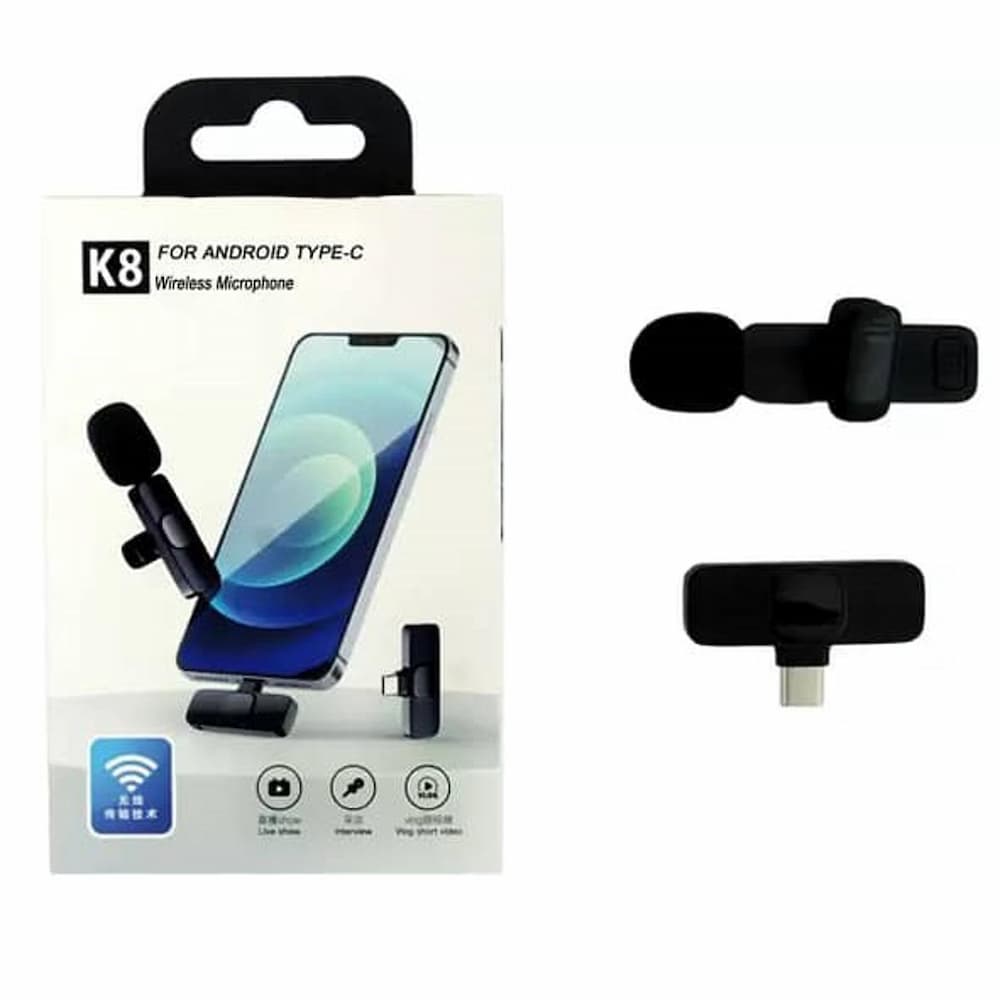 K8 Wireless Collar Microphone For Type C Android, IOS - Online Shopping in Pakistan: Beauty, Fashion, Electronics, Sports & Lifestyle, VR, Skincare