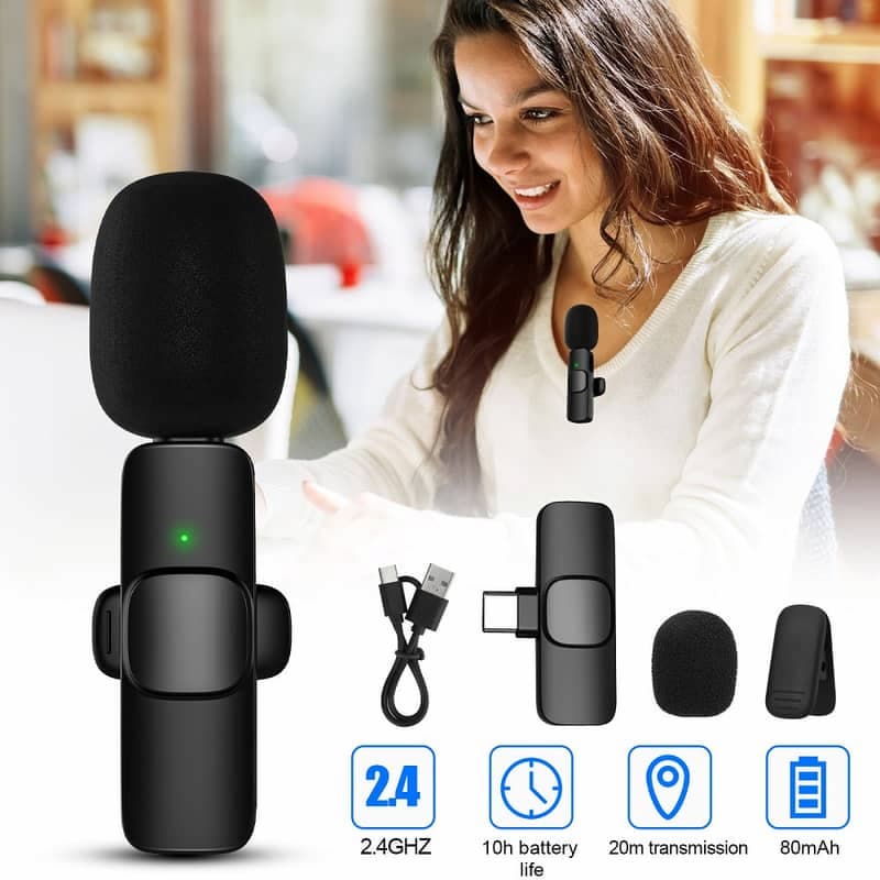 K8 Wireless Collar Microphone For Type C Android, IOS - Online Shopping in Pakistan: Beauty, Fashion, Electronics, Sports & Lifestyle, VR, Skincare
