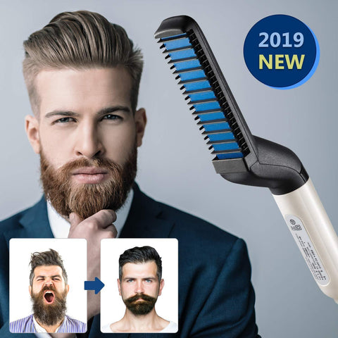 Comb Beard Straightening Iron Men's Hair Flat Iron Comb For