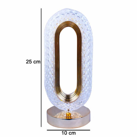 New Luxury Oval Shaped Crystal Table Lamp With 3 Colors Touch Control Rechargeable - Online Shopping in Pakistan: Beauty, Fashion, Electronics, Sports & Lifestyle, VR, Skincare