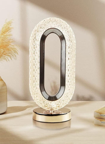 New Luxury Oval Shaped Crystal Table Lamp With 3 Colors Touch Control Rechargeable - Online Shopping in Pakistan: Beauty, Fashion, Electronics, Sports & Lifestyle, VR, Skincare