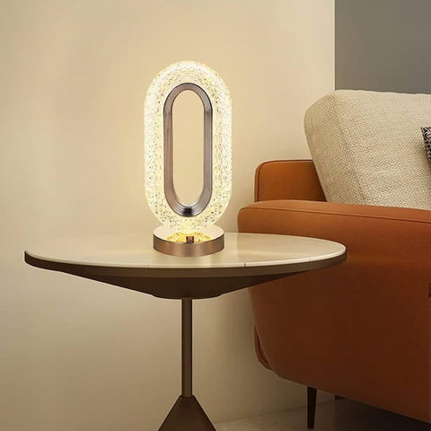 New Luxury Oval Shaped Crystal Table Lamp With 3 Colors Touch Control Rechargeable - Online Shopping in Pakistan: Beauty, Fashion, Electronics, Sports & Lifestyle, VR, Skincare