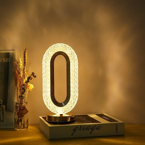 New Luxury Oval Shaped Crystal Table Lamp With 3 Colors Touch Control Rechargeable - Online Shopping in Pakistan: Beauty, Fashion, Electronics, Sports & Lifestyle, VR, Skincare