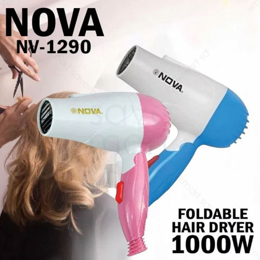 Nova 1290 Professional Foldable Hair Dryer 1000W (Multicolor) - Online Shopping in Pakistan: Beauty, Fashion, Electronics, Sports & Lifestyle, VR, Skincare