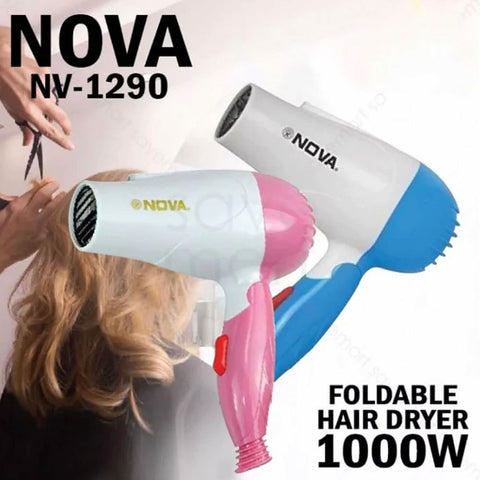 Nova 1290 Professional Foldable Hair Dryer 1000W (Multicolor) - Online Shopping in Pakistan: Beauty, Fashion, Electronics, Sports & Lifestyle, VR, Skincare