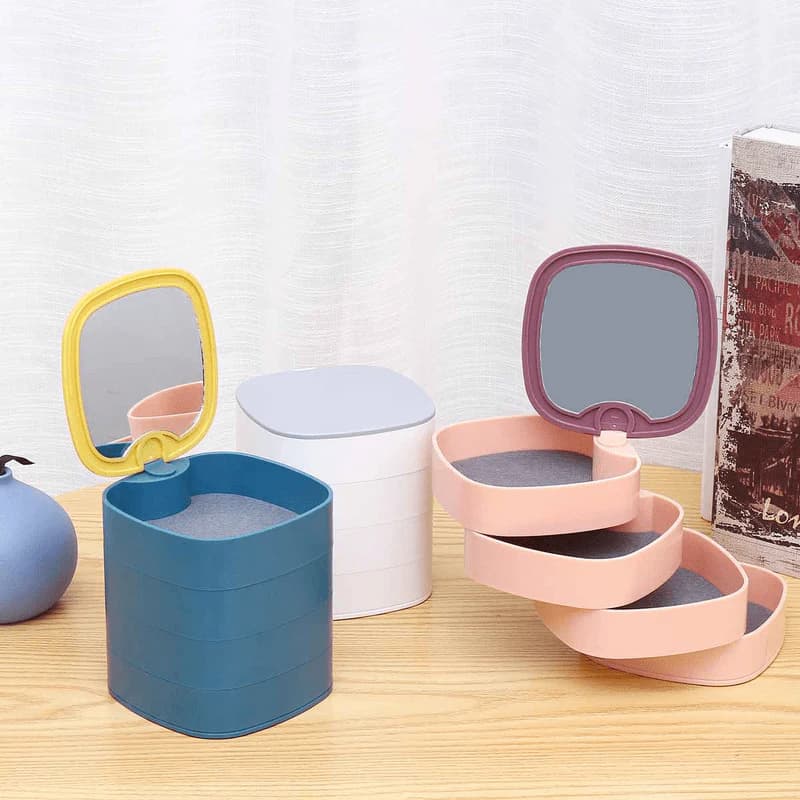 Rotating Jewelry Organizer 360° Storage Box 4 Layers Portable Travel Jewellery Holder Jewellery Accessory Organizer - Online Shopping in Pakistan: Beauty, Fashion, Electronics, Sports & Lifestyle, VR, Skincare