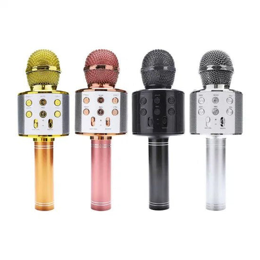 WS 858 Mic and Hifi Speaker Voice Changer Microphone Portable Speaker and Wireless Bluetooth Microphone Multi color - Online Shopping in Pakistan: Beauty, Fashion, Electronics, Sports & Lifestyle, VR, Skincare